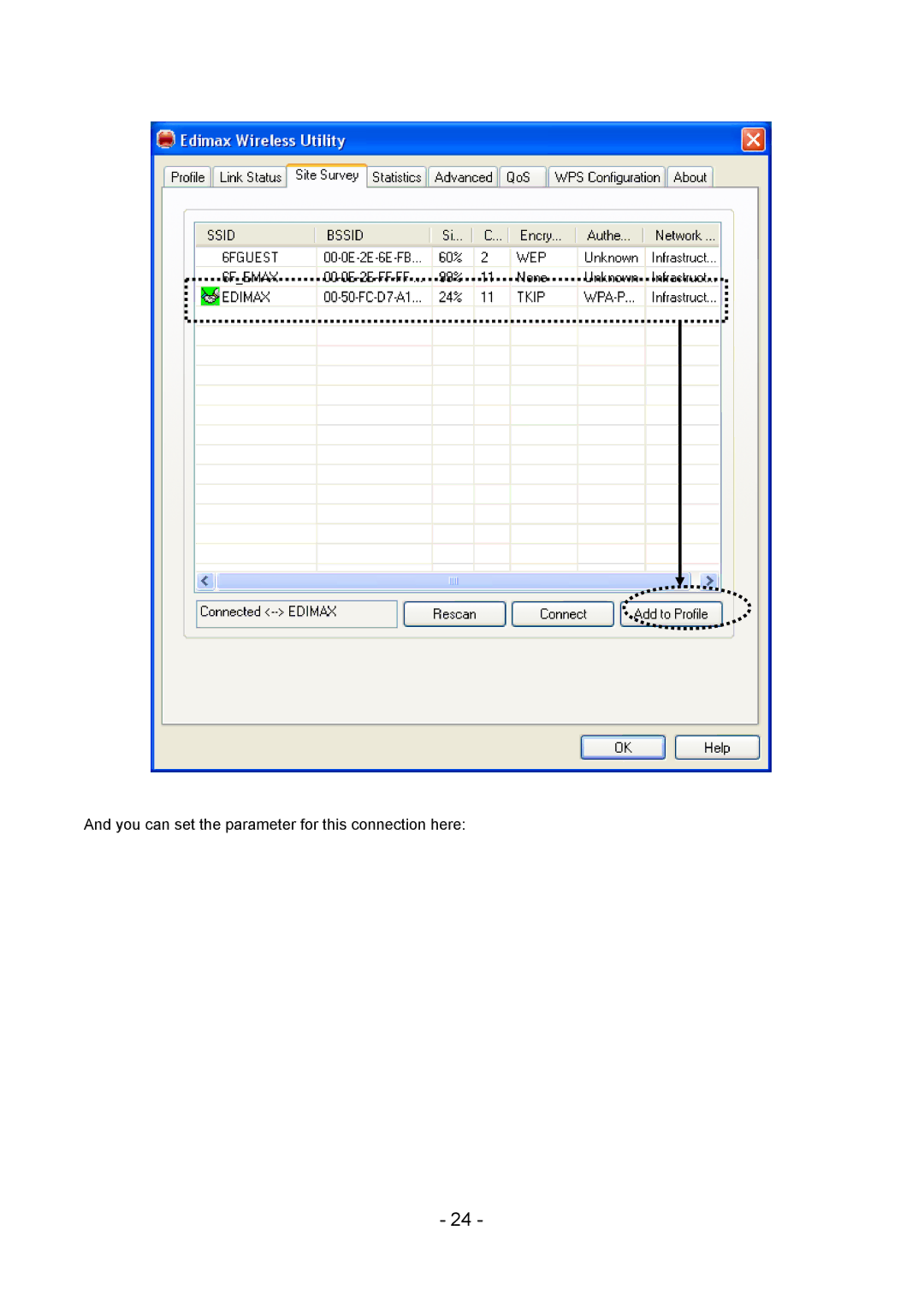 Edimax Technology LAN USB Adapter user manual You can set the parameter for this connection here 