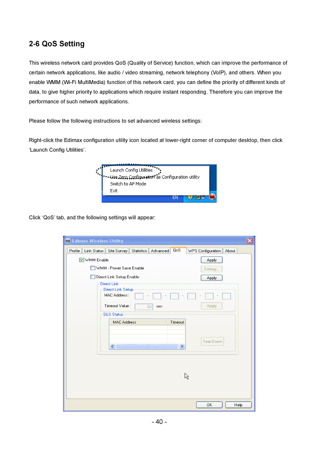 Edimax Technology LAN USB Adapter user manual QoS Setting 