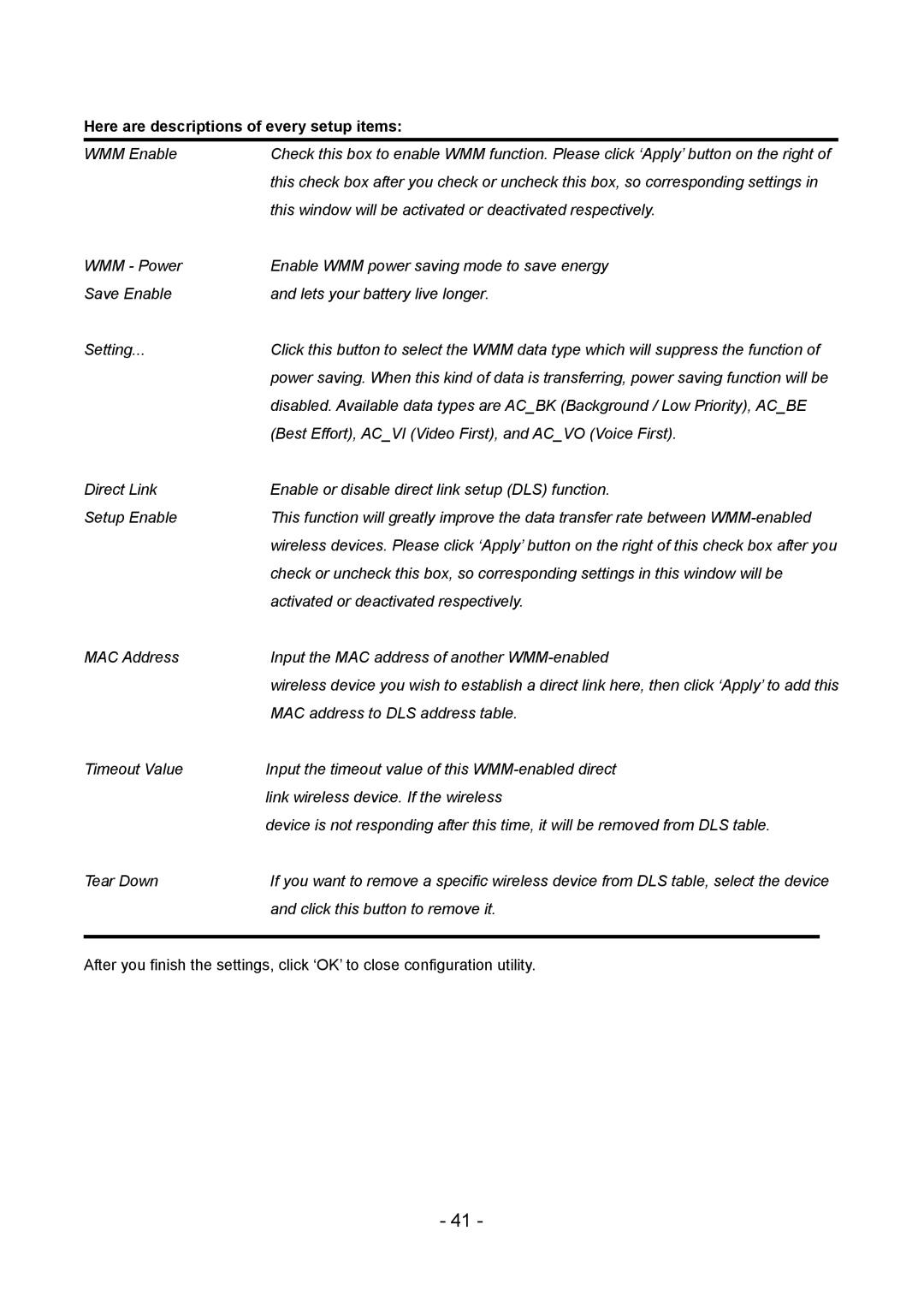 Edimax Technology LAN USB Adapter user manual Here are descriptions of every setup items 