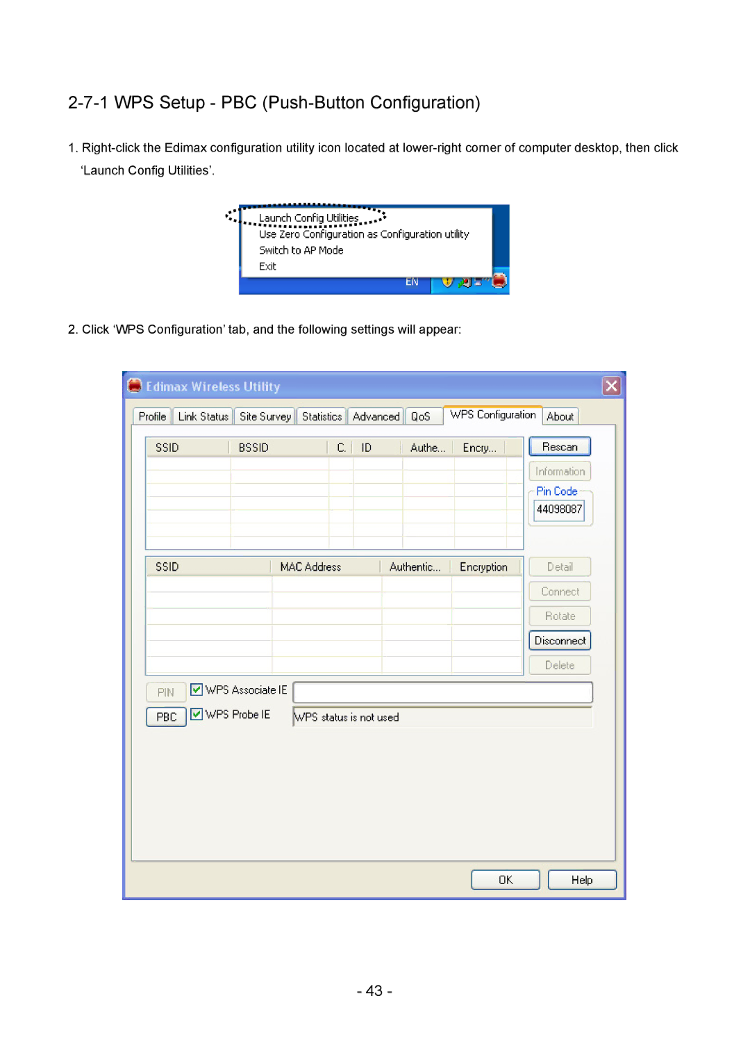 Edimax Technology LAN USB Adapter user manual WPS Setup PBC Push-Button Configuration 