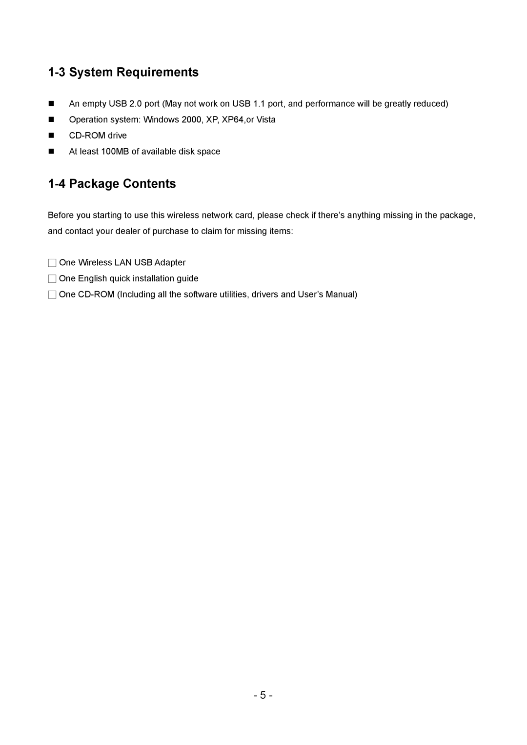 Edimax Technology LAN USB Adapter user manual System Requirements, Package Contents 