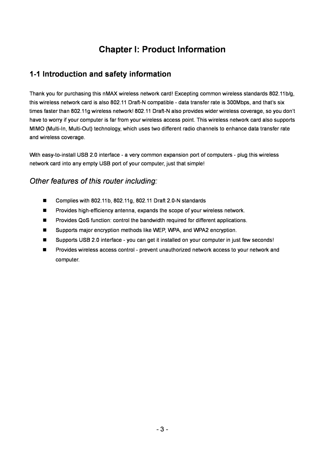 Edimax Technology LAN USB Adapter user manual Chapter I Product Information, Introduction and safety information 