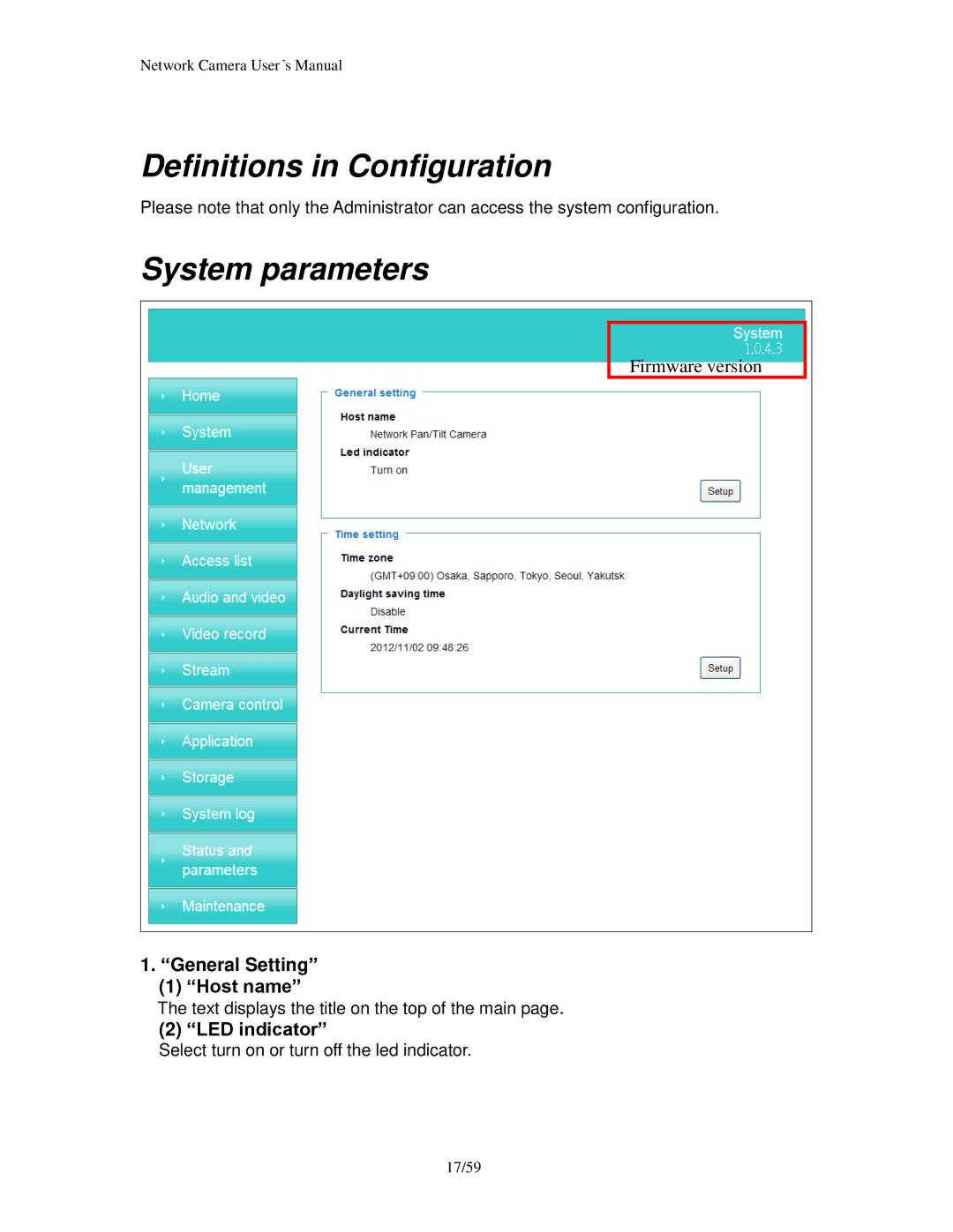 Edimax Technology PT-112E & MD-111E, PT-111E Definitions in Configuration, System parameters, General Setting Host name 