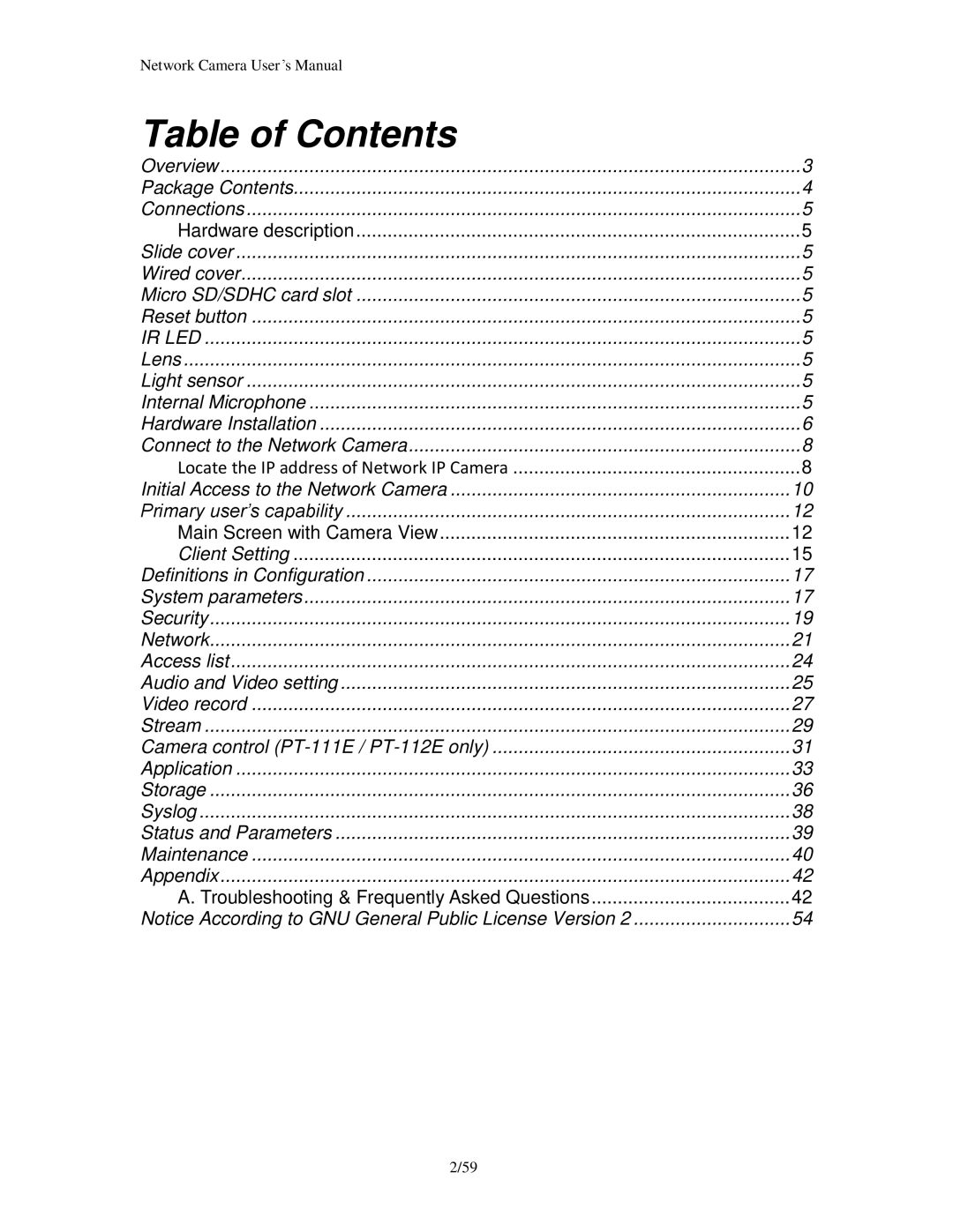 Edimax Technology PT-112E & MD-111E, PT-111E user manual Table of Contents 