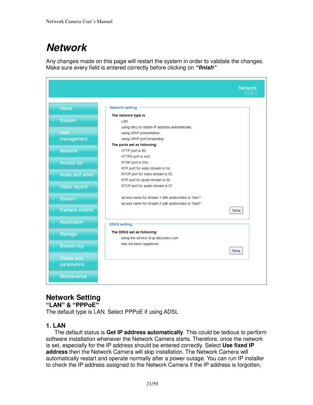 Edimax Technology PT-112E & MD-111E, PT-111E user manual Network Setting, LAN & PPPoE, Lan 