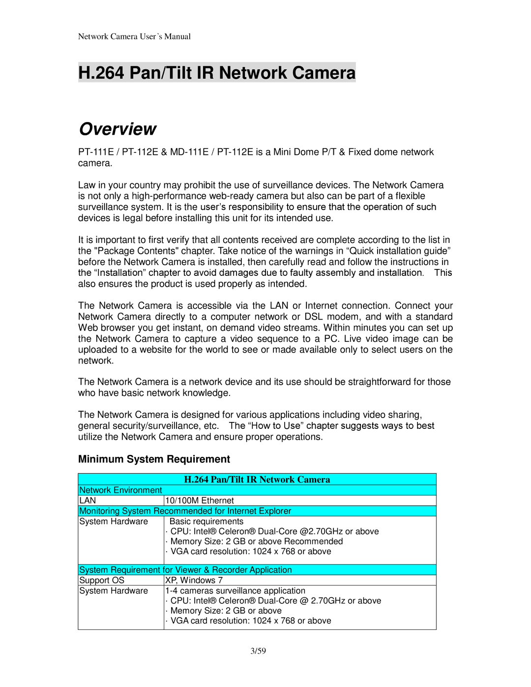 Edimax Technology PT-111E, PT-112E & MD-111E user manual Overview, Minimum System Requirement 