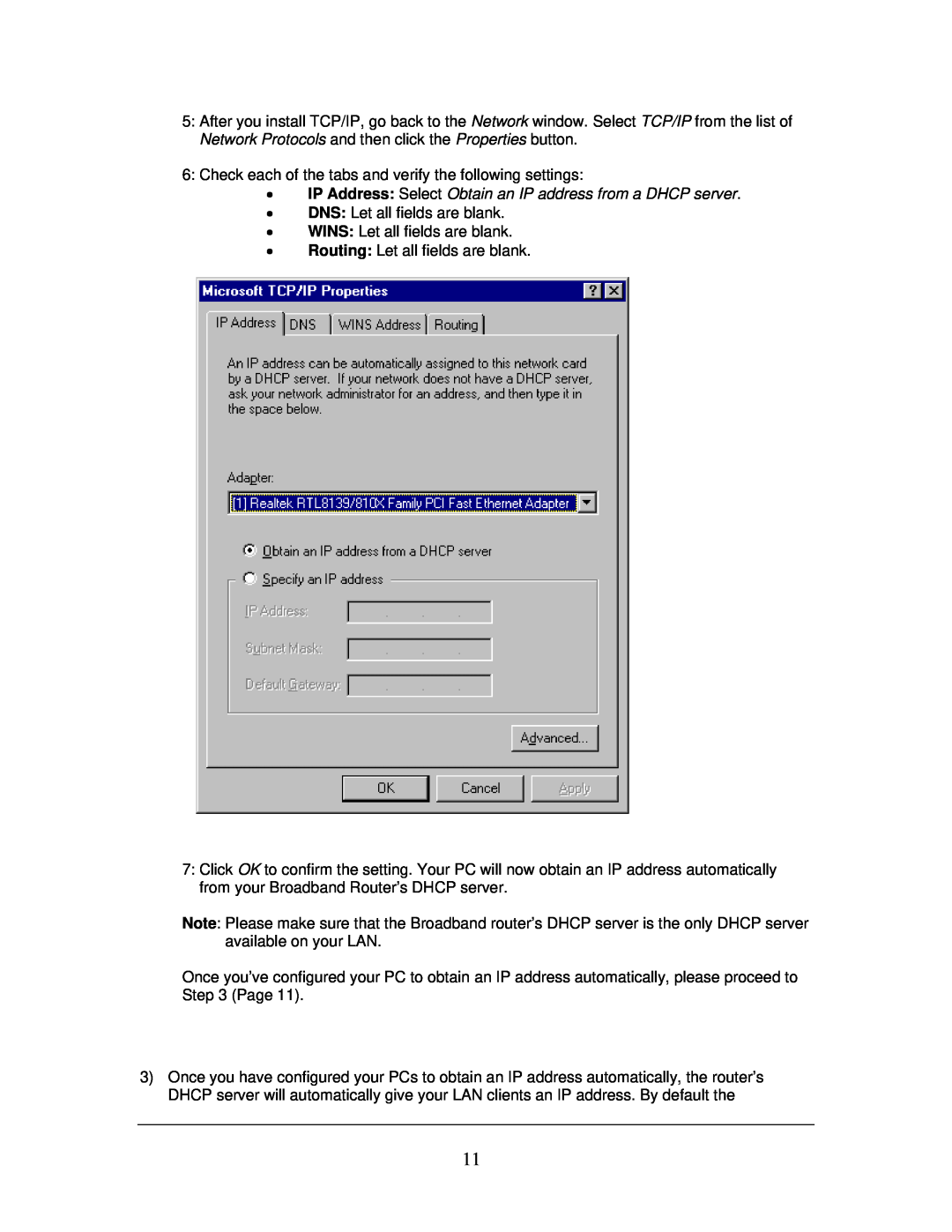 Edimax Technology Multi-Homing Broadband Router manual IP Address Select Obtain an IP address from a DHCP server 