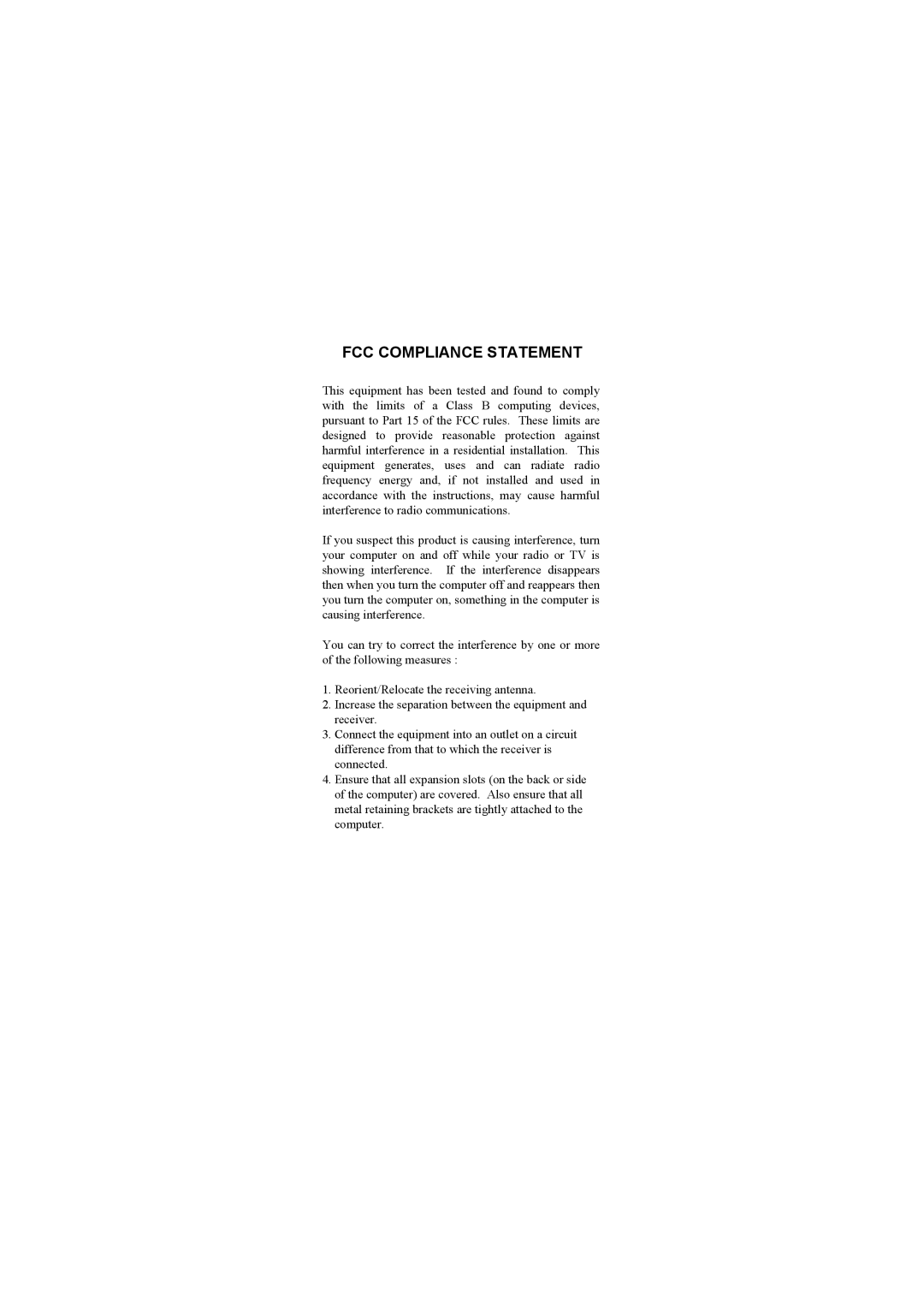 Edimax Technology N-9210TX-64 user manual Fcc Compliance Statement 