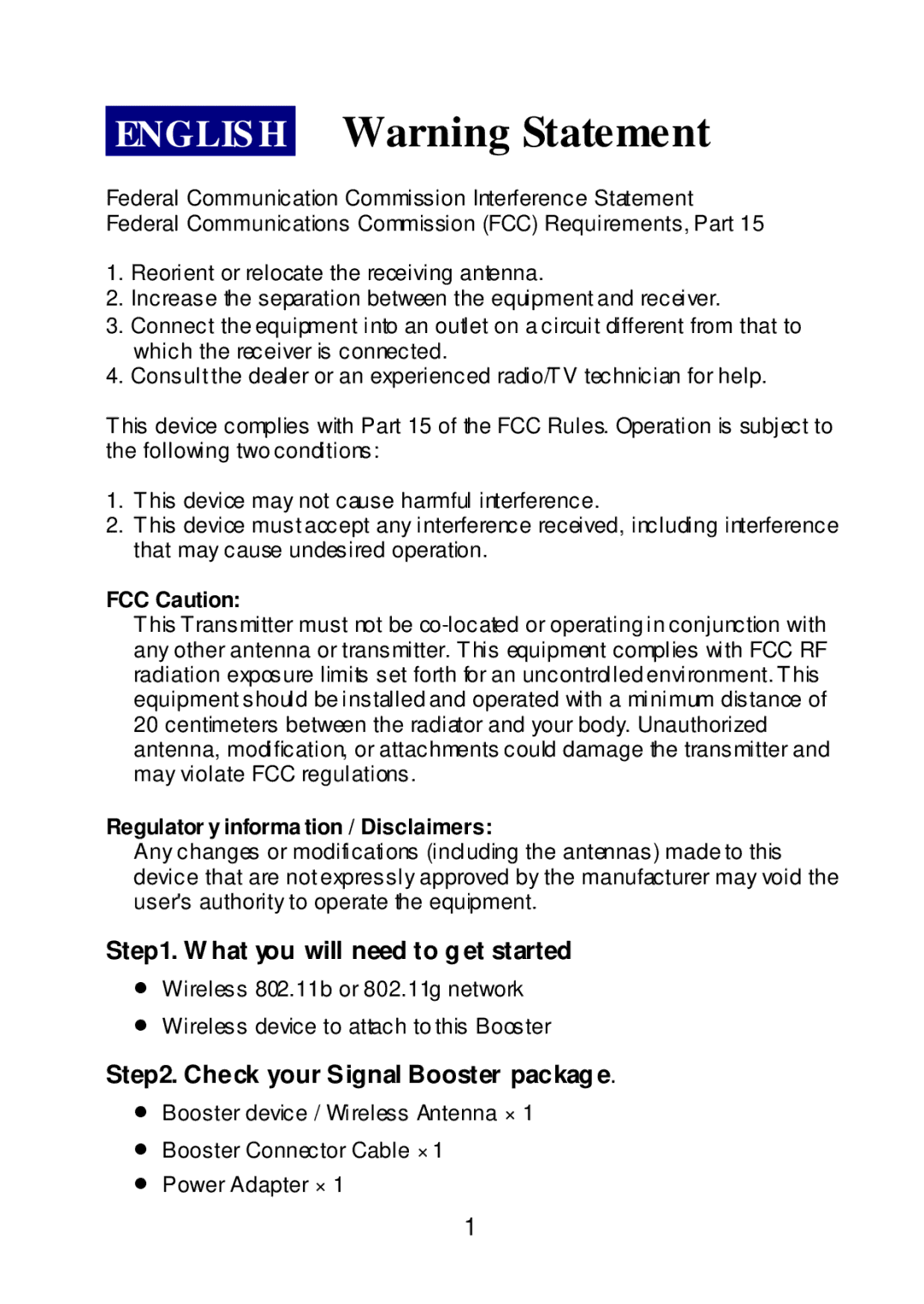 Edimax Technology Network Router user manual English Warning Statement 