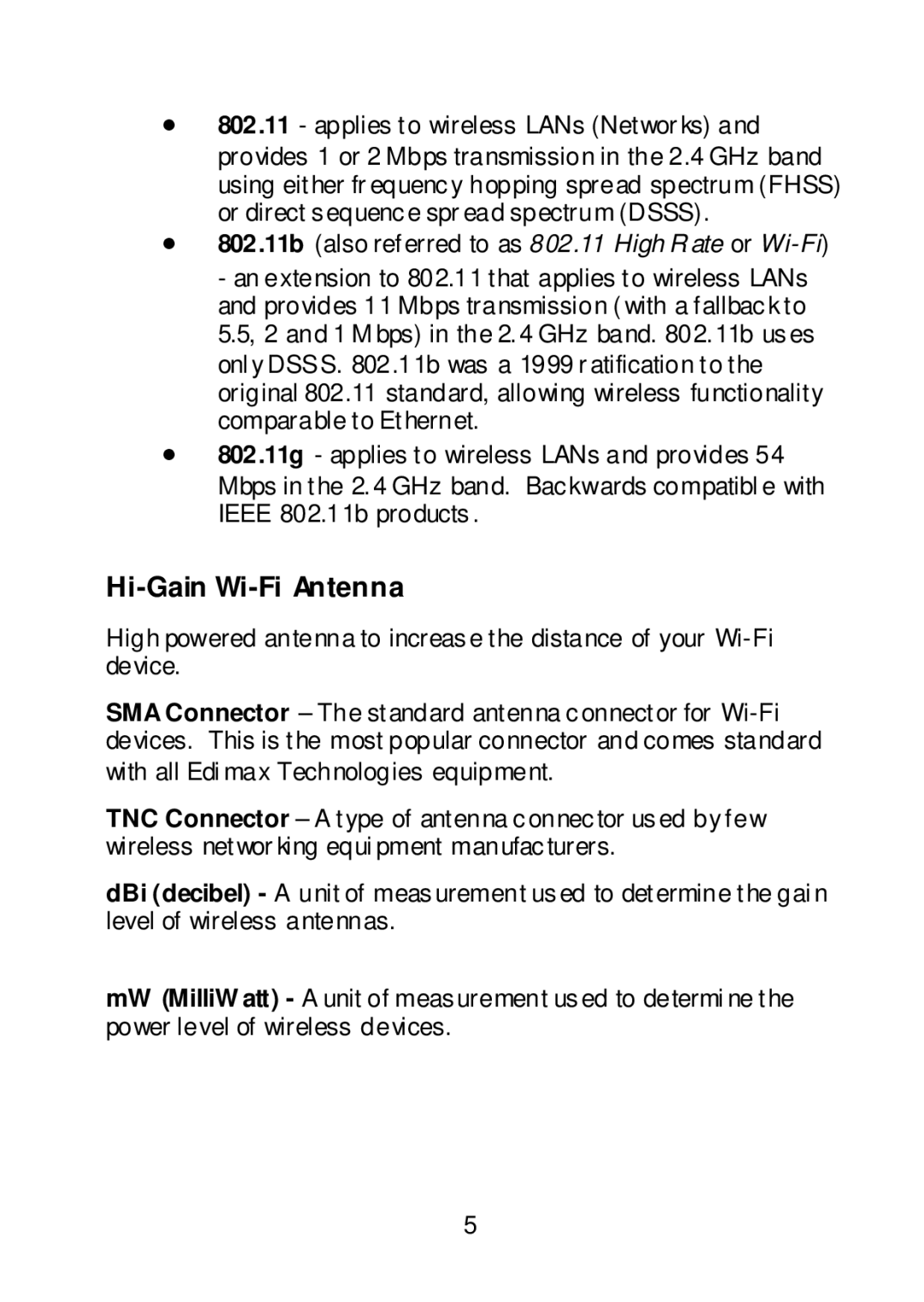 Edimax Technology Network Router user manual Hi-Gain Wi-Fi Antenna 