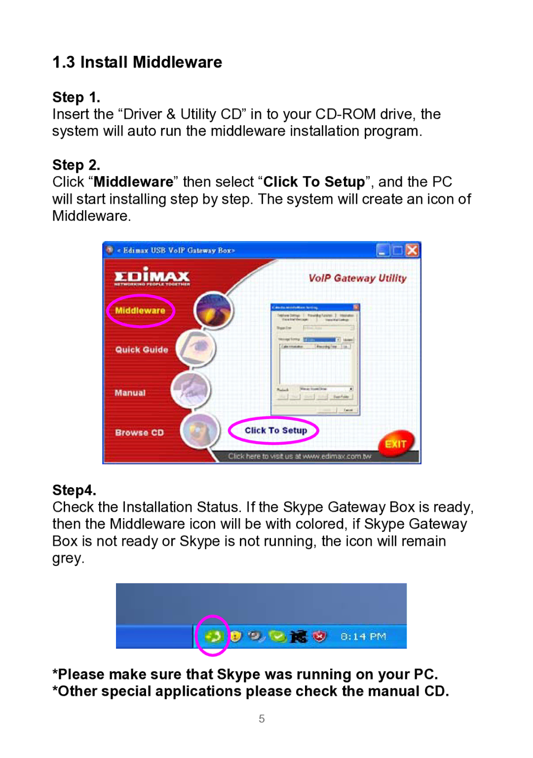 Edimax Technology None manual Install Middleware 