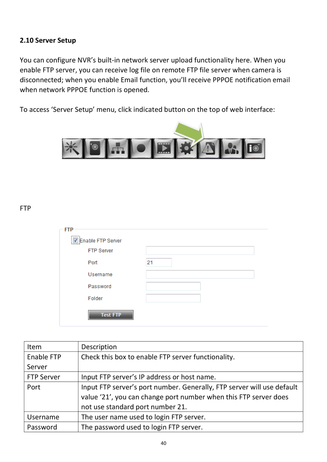 Edimax Technology NVR-4 manual Ftp, Not use standard port number 