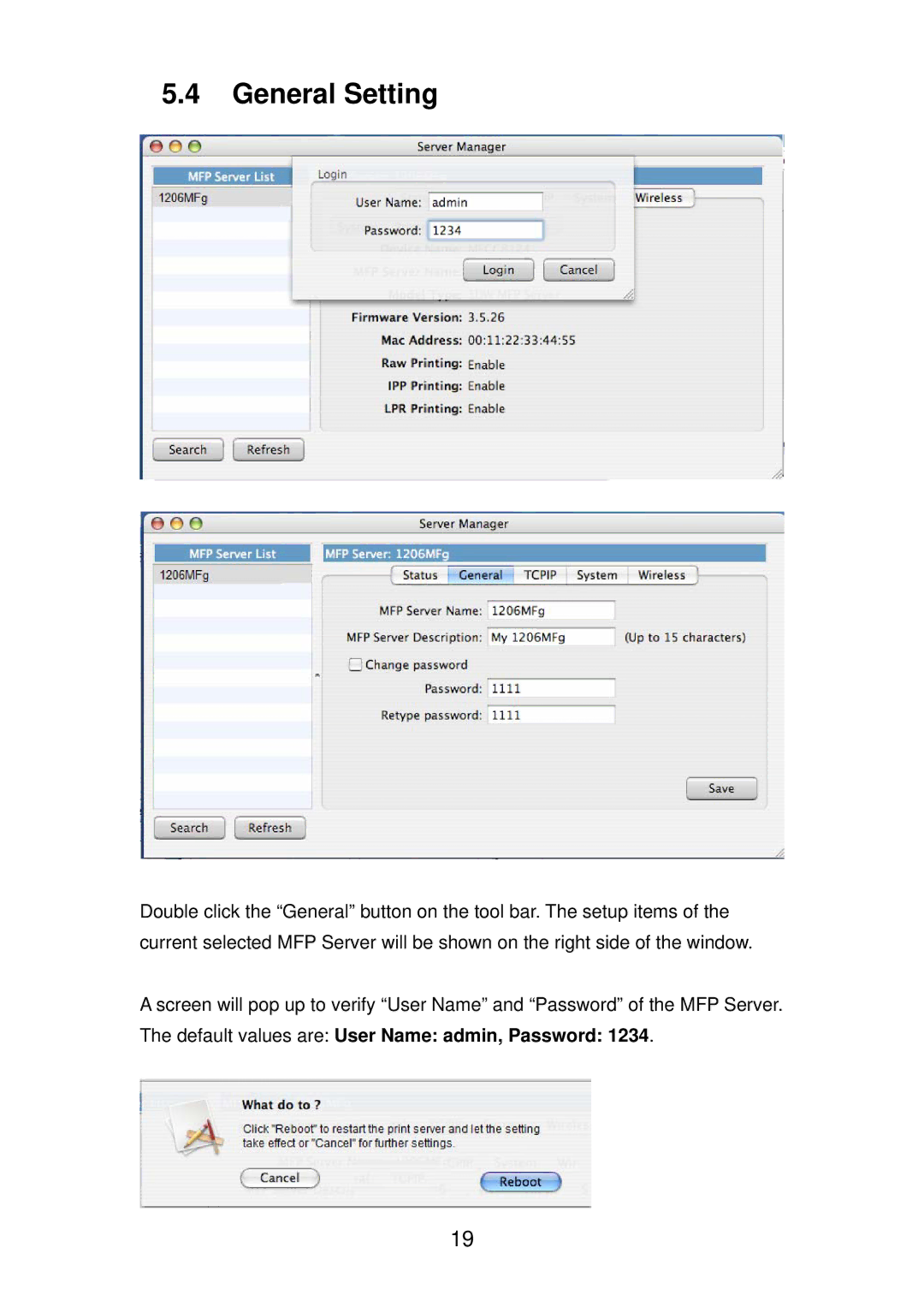 Edimax Technology PS-1206MFG manual General Setting 