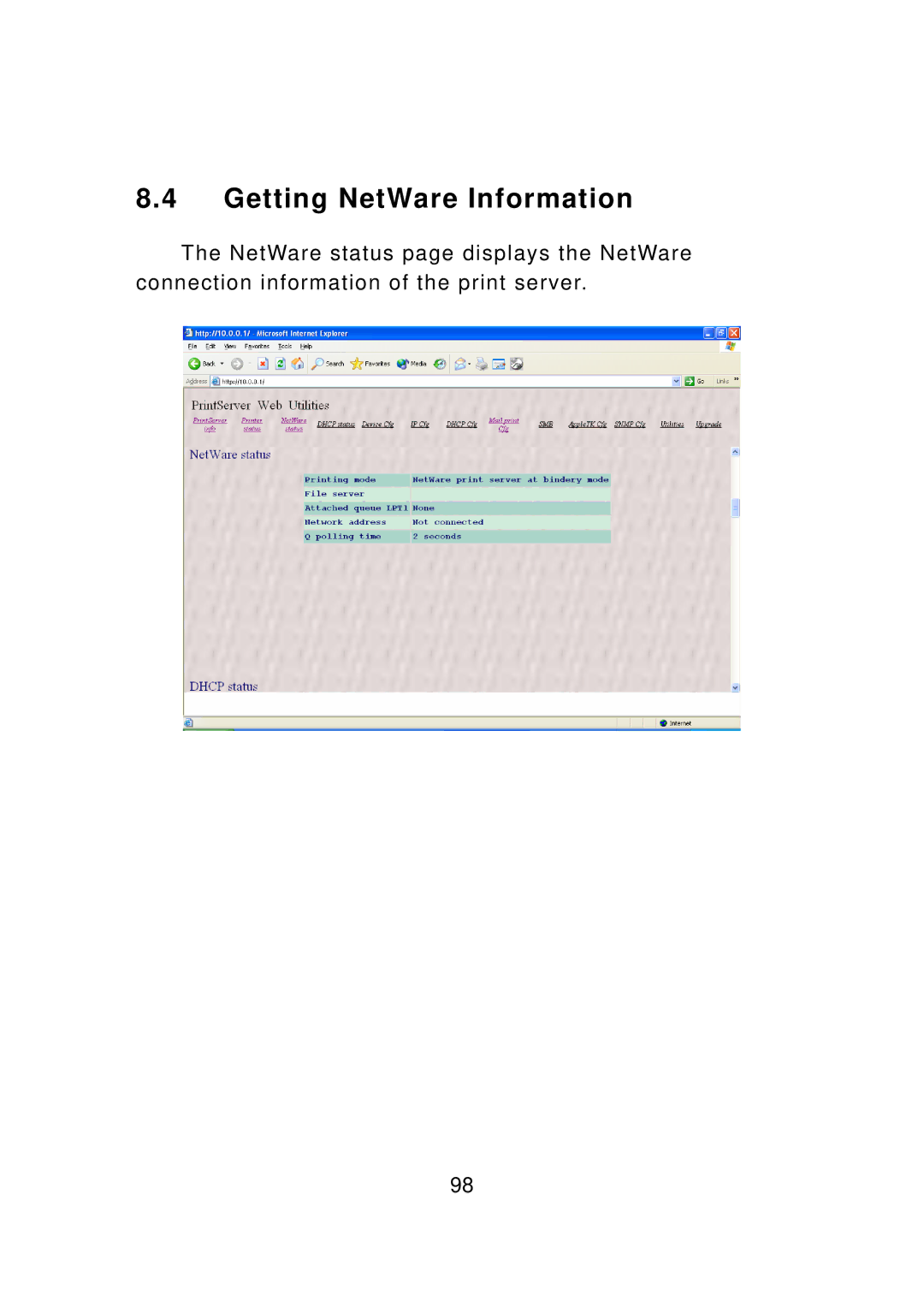 Edimax Technology PS-3103P manual Getting NetWare Information 