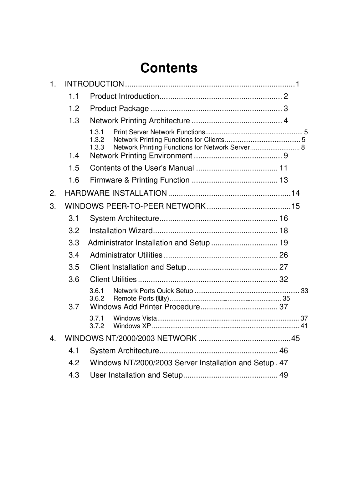 Edimax Technology PS-3103P manual Contents 