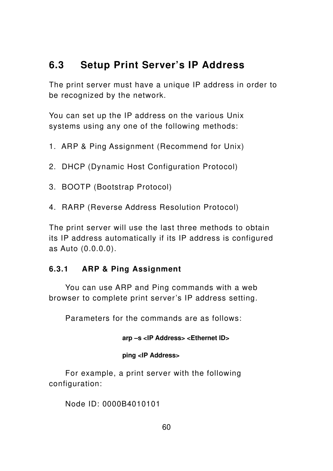 Edimax Technology PS-3103P manual Setup Print Server’s IP Address, ARP & Ping Assignment 