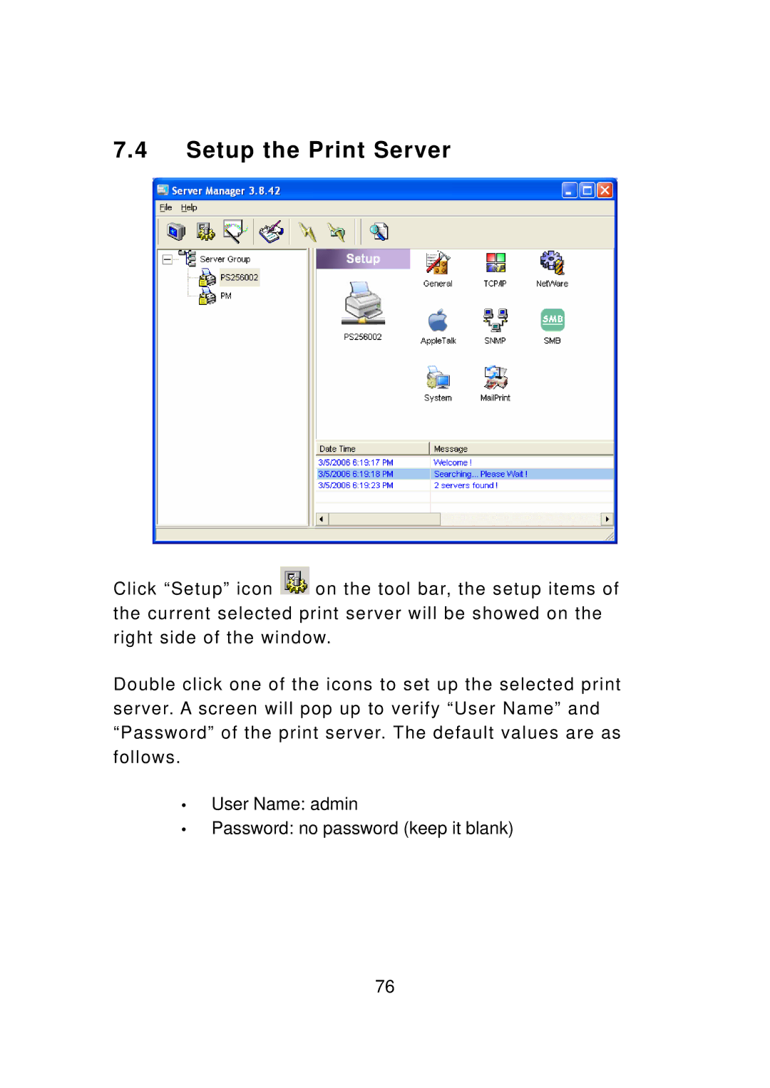 Edimax Technology PS-3103P manual Setup the Print Server 