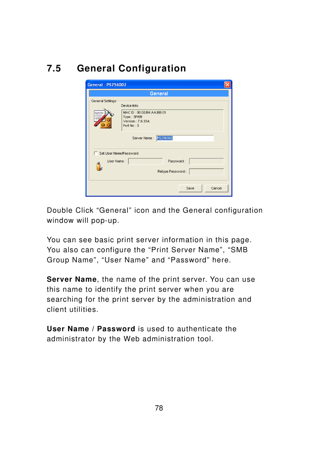 Edimax Technology PS-3103P manual General Configuration 