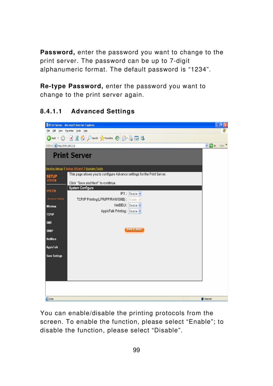 Edimax Technology PS-1206UWg, PS-3207UWg, PS-1207U, PS-1208UWg, PS-1206PWg manual Advanced Settings 