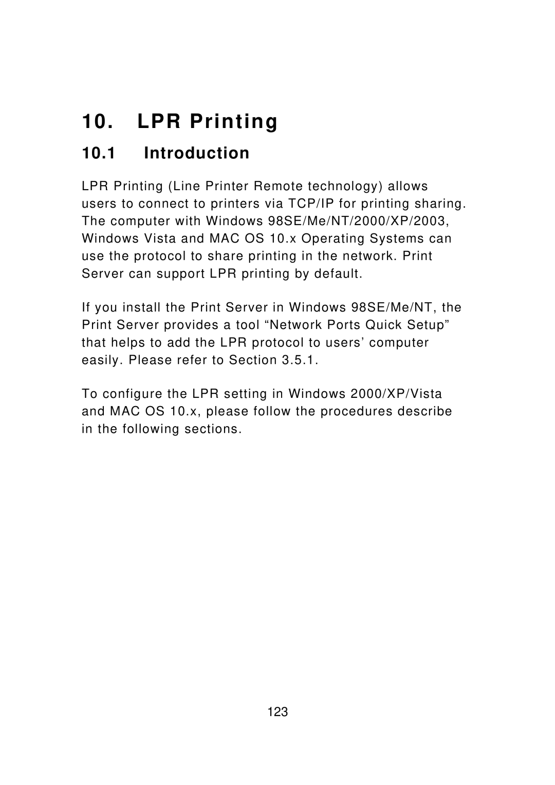 Edimax Technology PS-1206UWg, PS-3207UWg, PS-1207U, PS-1208UWg, PS-1206PWg manual LPR Printing, Introduction 