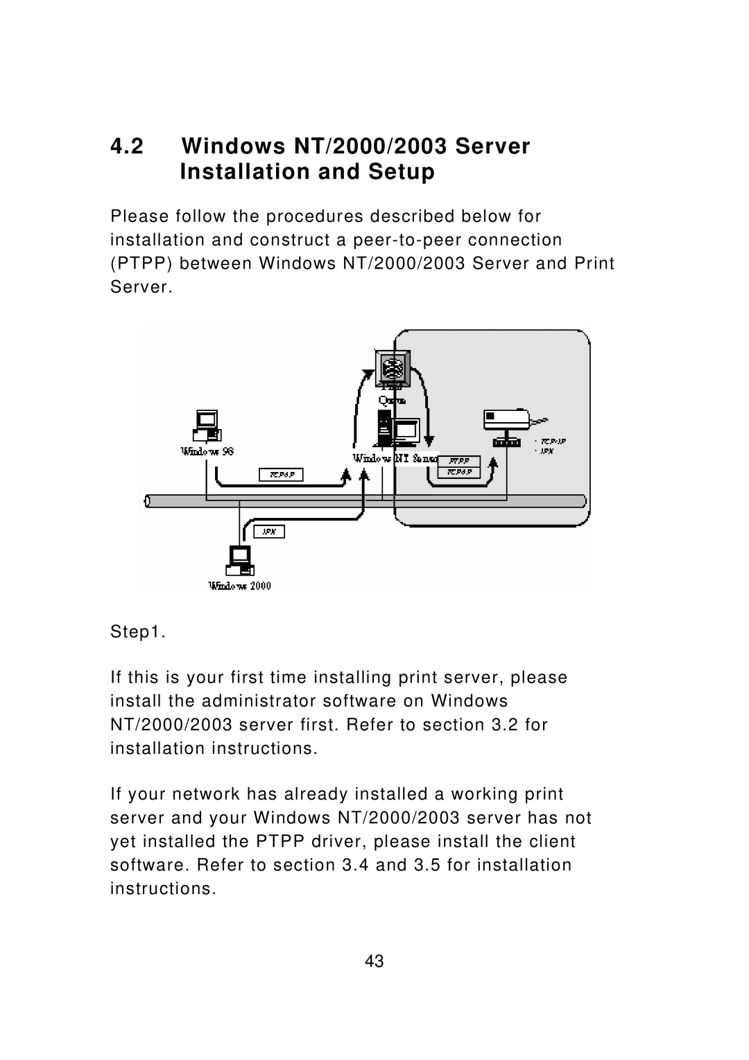 Edimax Technology PS-1206UWg, PS-3207UWg, PS-1207U, PS-1208UWg, PS-1206P Windows NT/2000/2003 Server Installation and Setup 