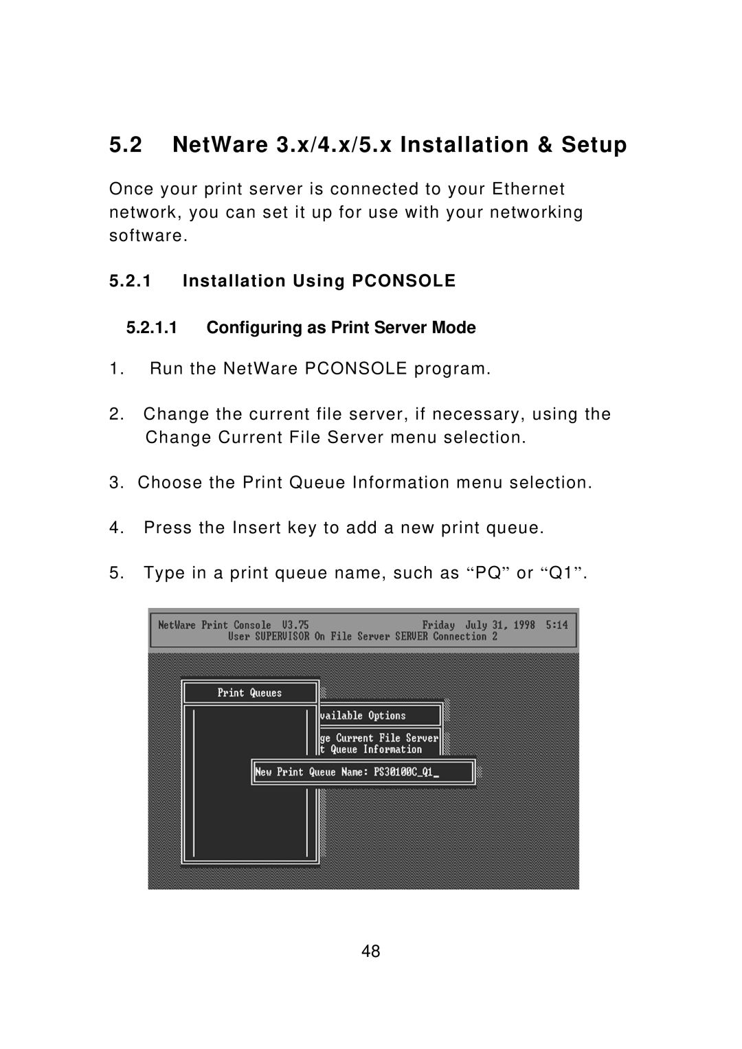 Edimax Technology PS-1207U, PS-3207UWg, PS-1208UWg, PS-1206UWg, PS-1206P manual NetWare 3.x/4.x/5.x Installation & Setup 