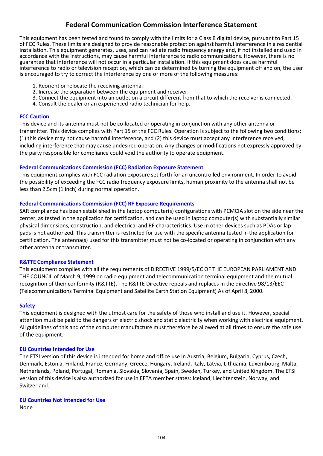 Edimax Technology PT-31W user manual Federal Communication Commission Interference Statement 