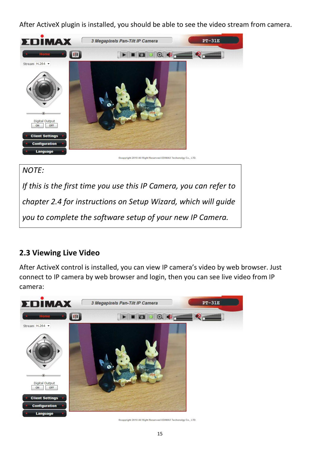 Edimax Technology PT-31W user manual Viewing Live Video 