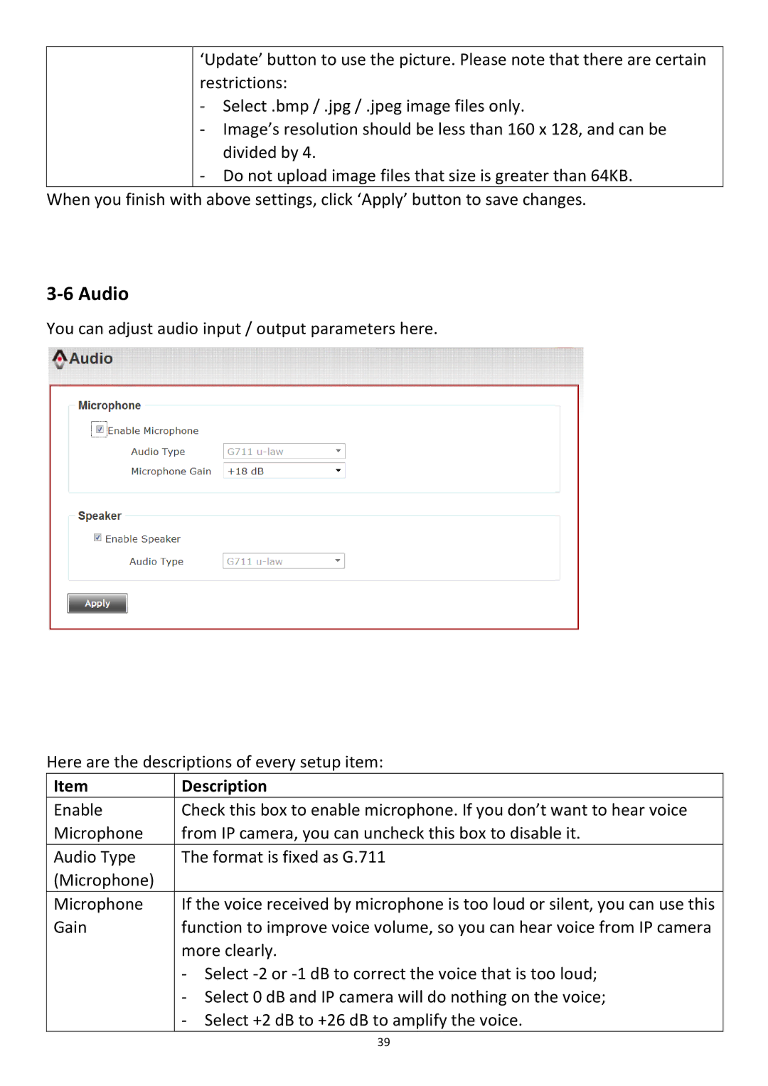 Edimax Technology PT-31W user manual Audio 