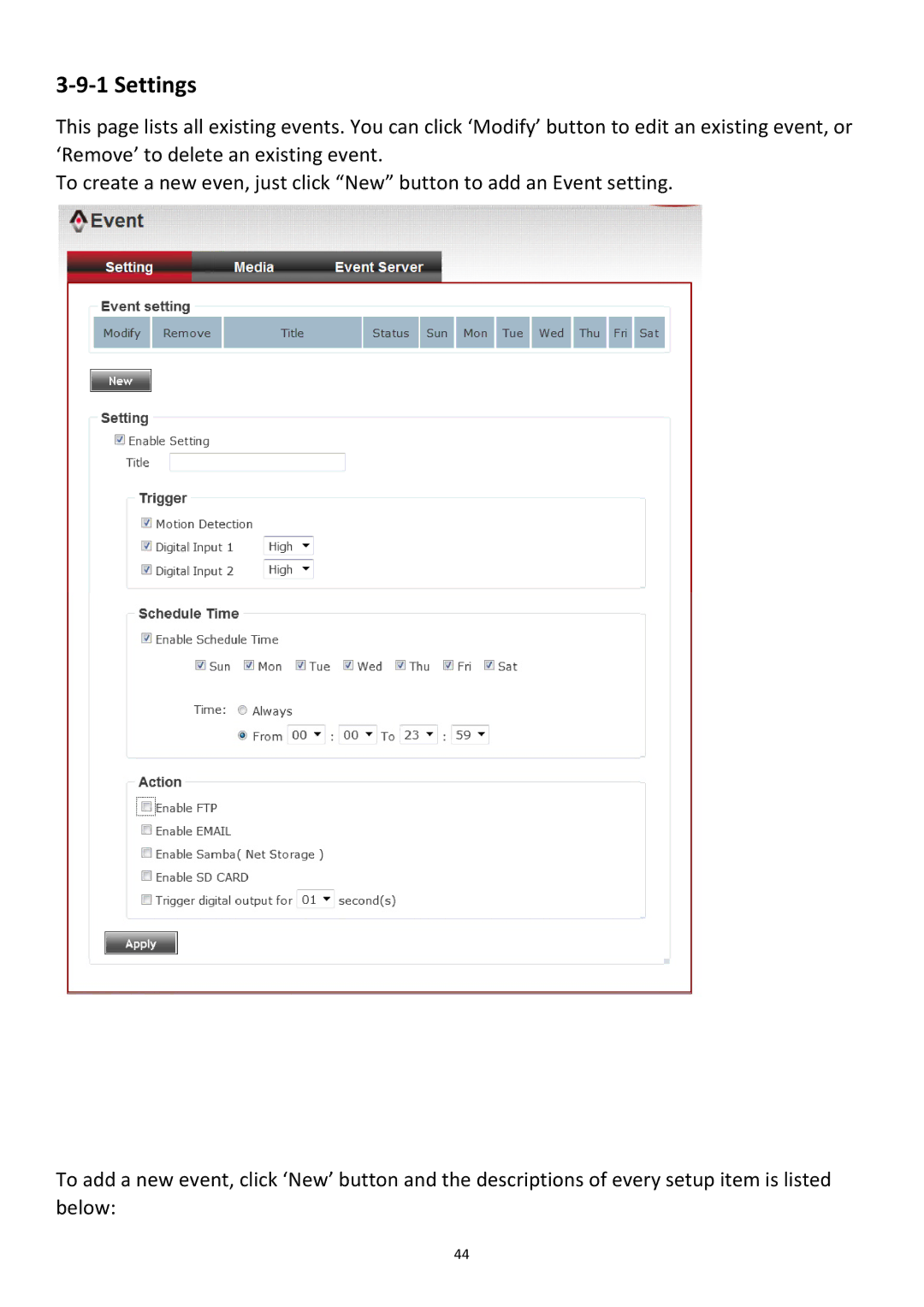 Edimax Technology PT-31W user manual Settings 