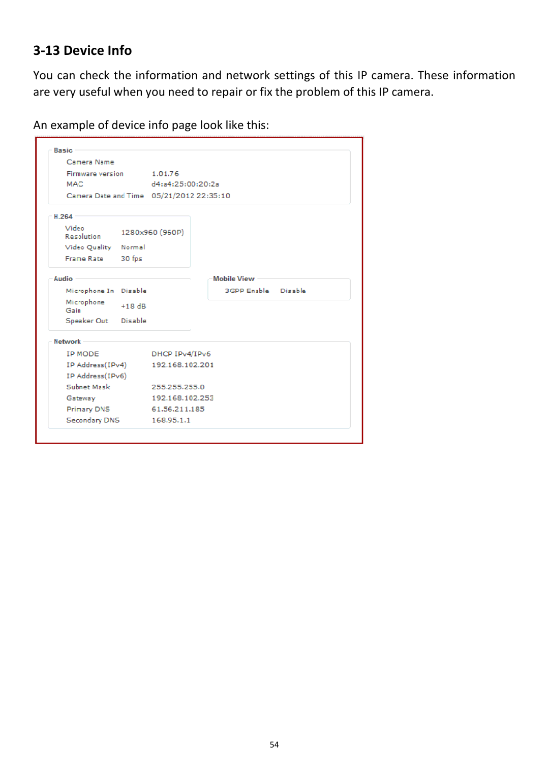 Edimax Technology PT-31W user manual Device Info 