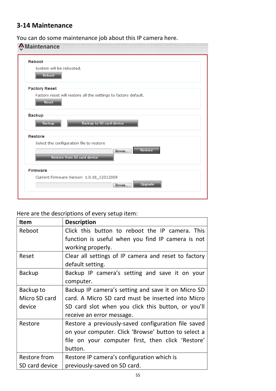 Edimax Technology PT-31W user manual Maintenance 