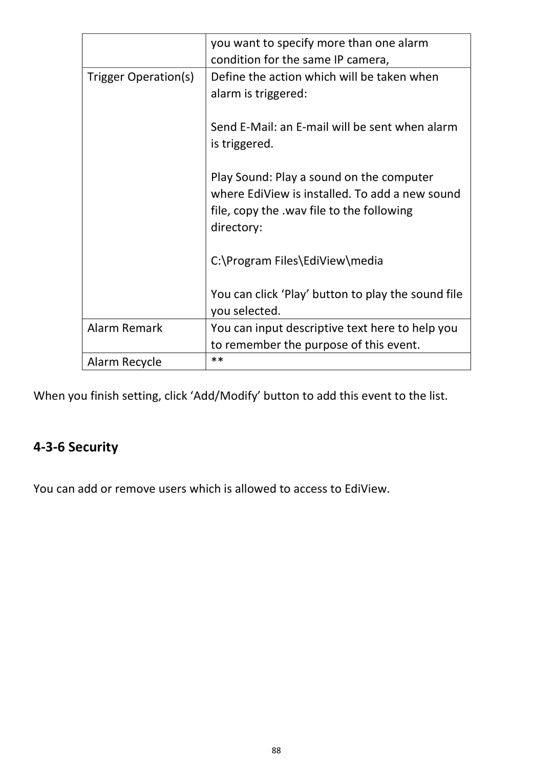 Edimax Technology PT-31W user manual You want to specify more than one alarm 