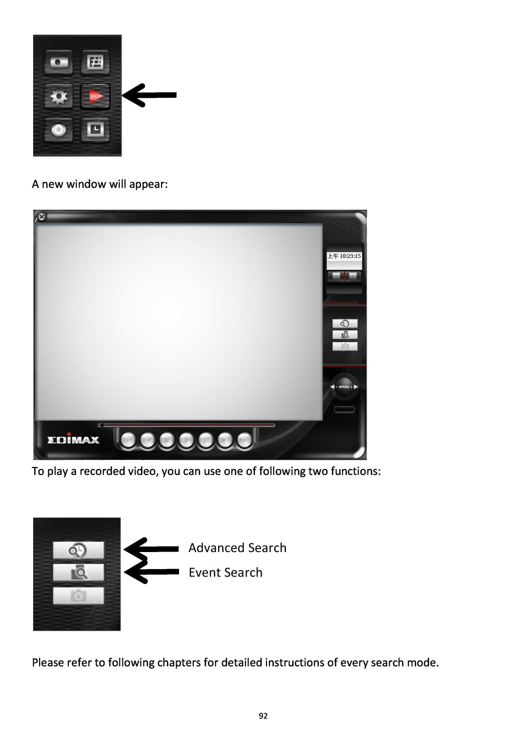 Edimax Technology PT-31W user manual Advanced Search Event Search 