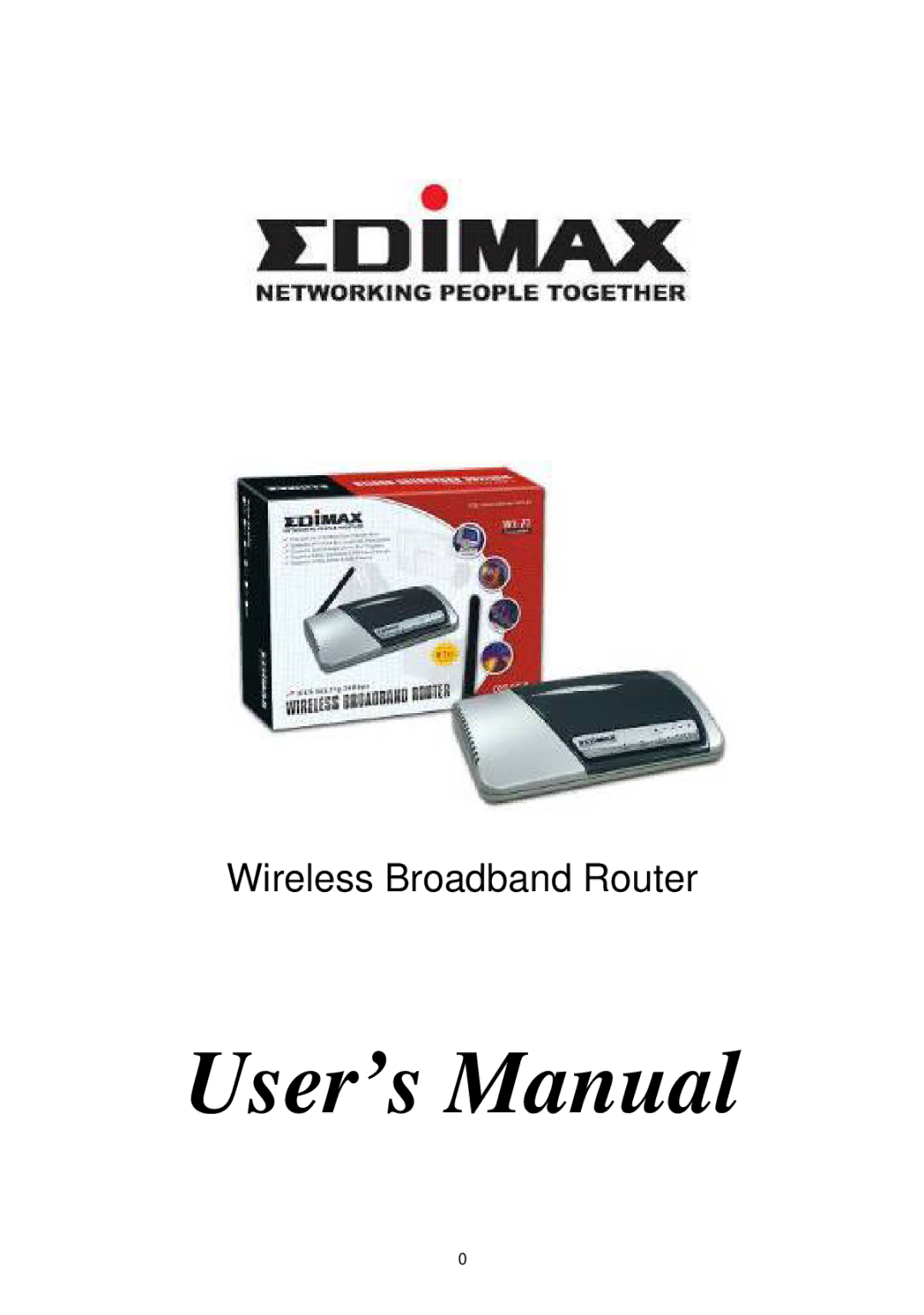 Edimax Technology Wireless Broadband Router manual User’s Manual 