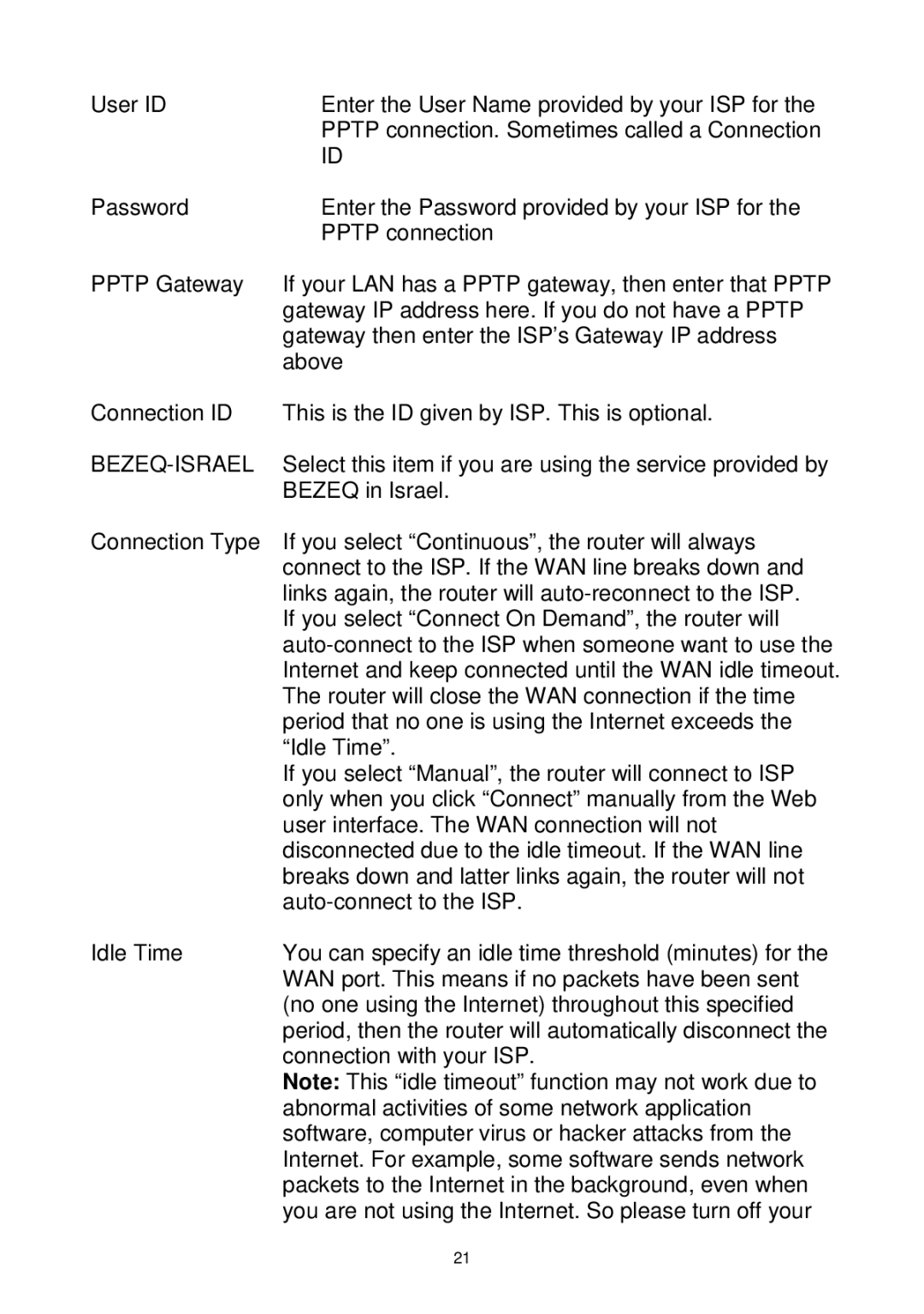 Edimax Technology Wireless Broadband Router manual Bezeq-Israel 