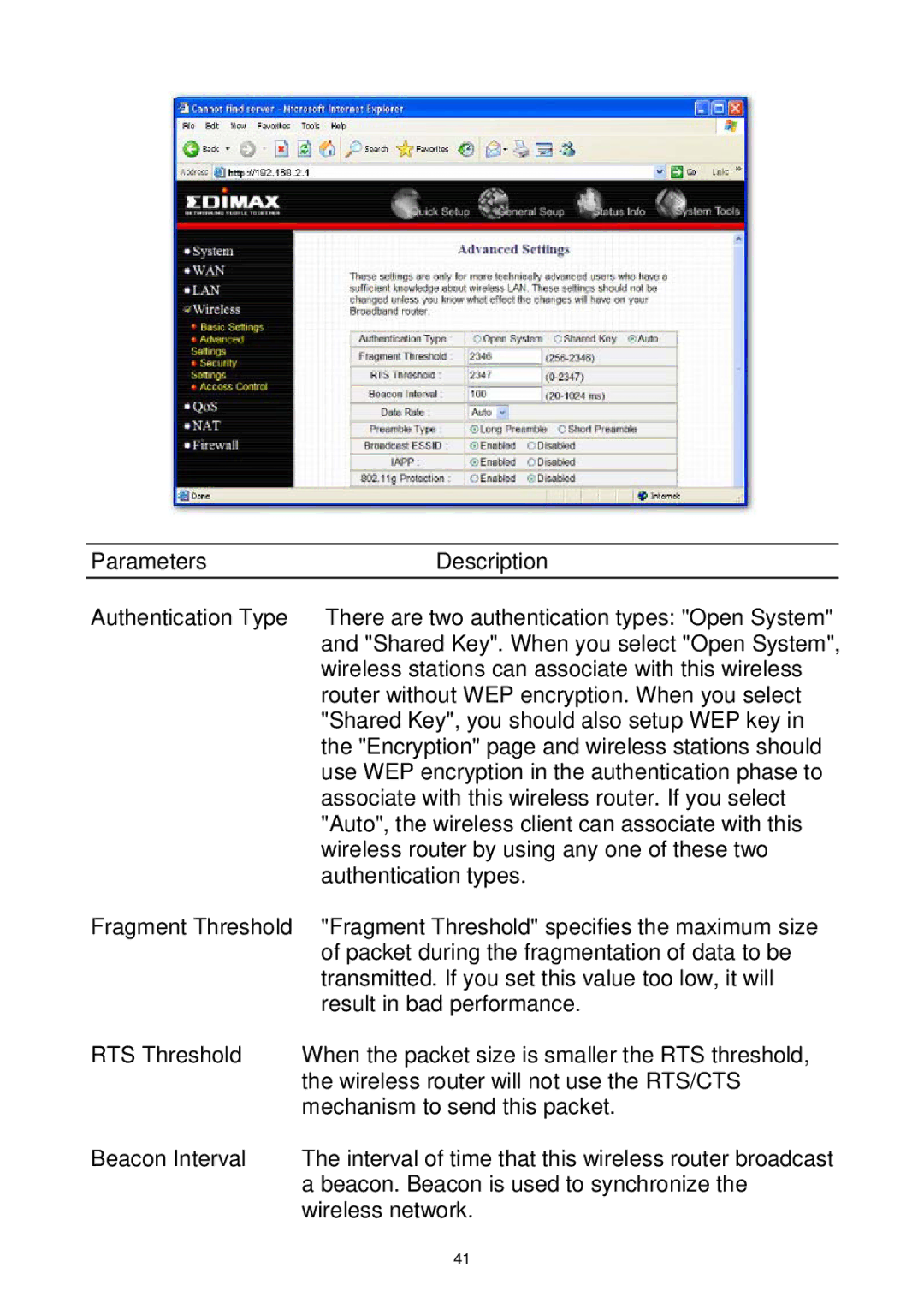 Edimax Technology Wireless Broadband Router manual 