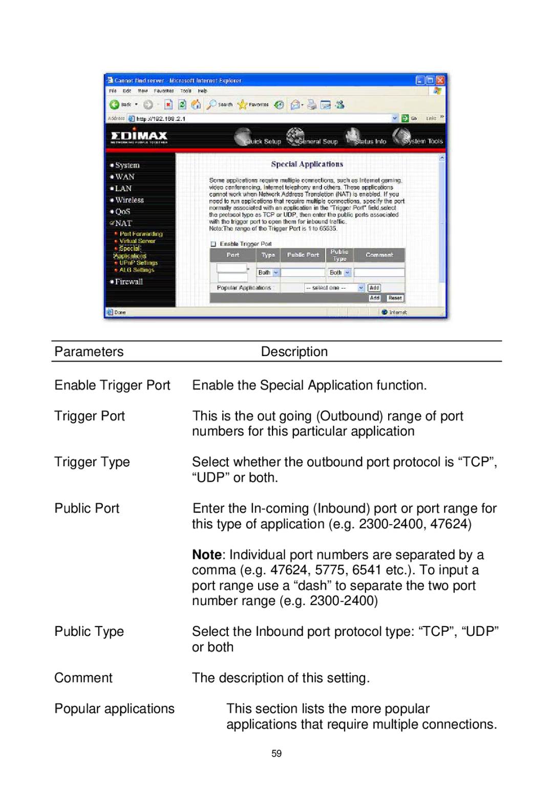 Edimax Technology Wireless Broadband Router manual 