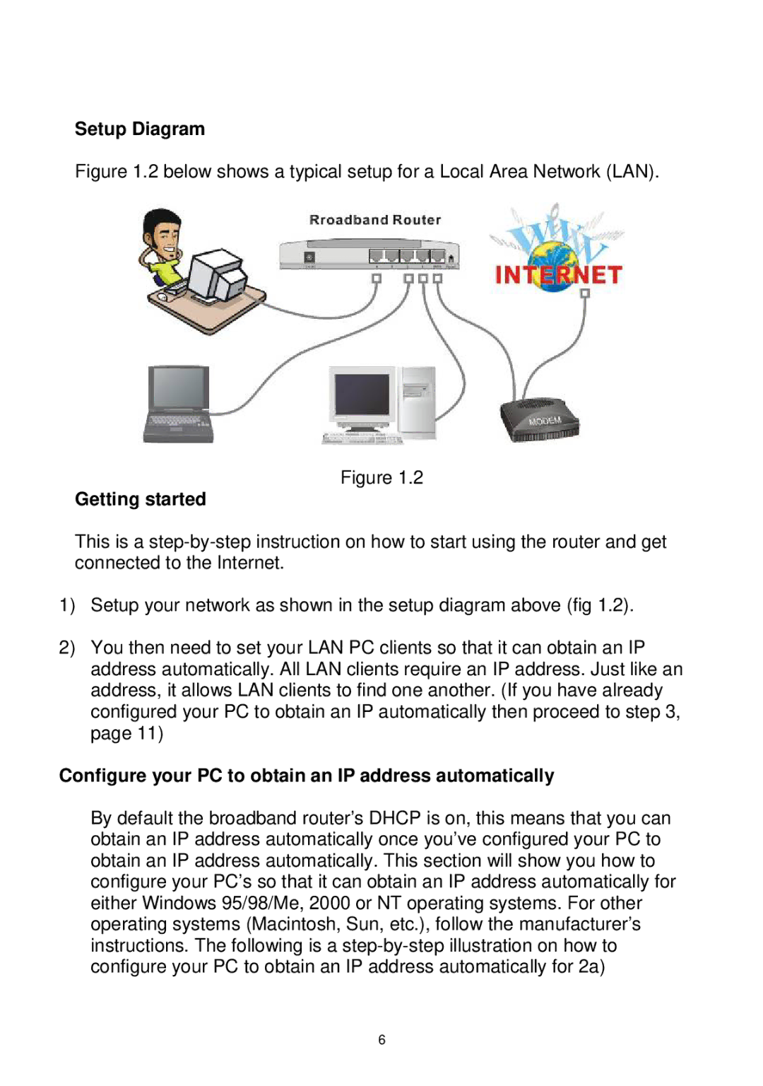 Edimax Technology Wireless Broadband Router manual Setup Diagram, Getting started 