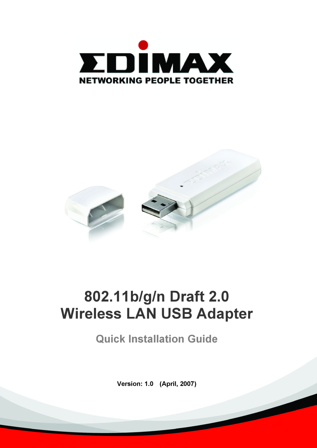 Edimax Technology manual 802.11b/g/n Draft Wireless LAN USB Adapter 