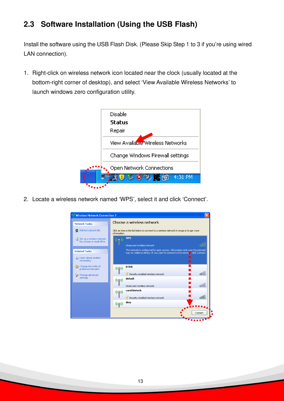 Edimax Technology WP-S1000 user manual Software Installation Using the USB Flash 