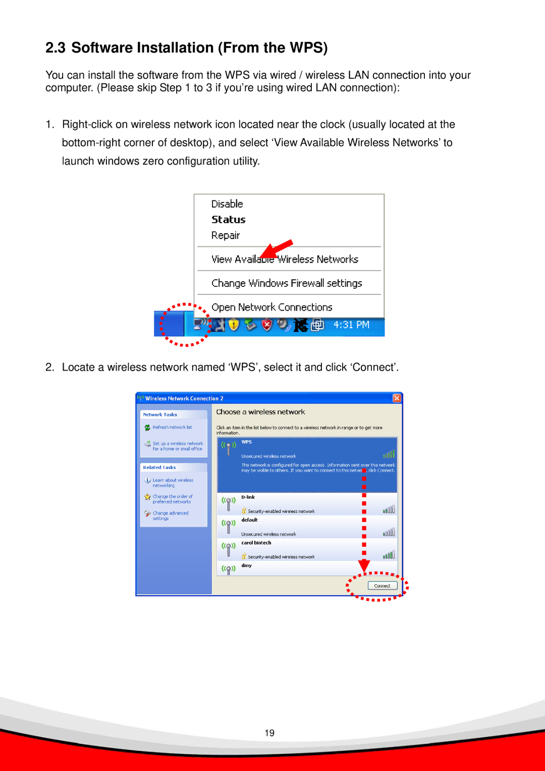 Edimax Technology WP-S1000 user manual Software Installation From the WPS 