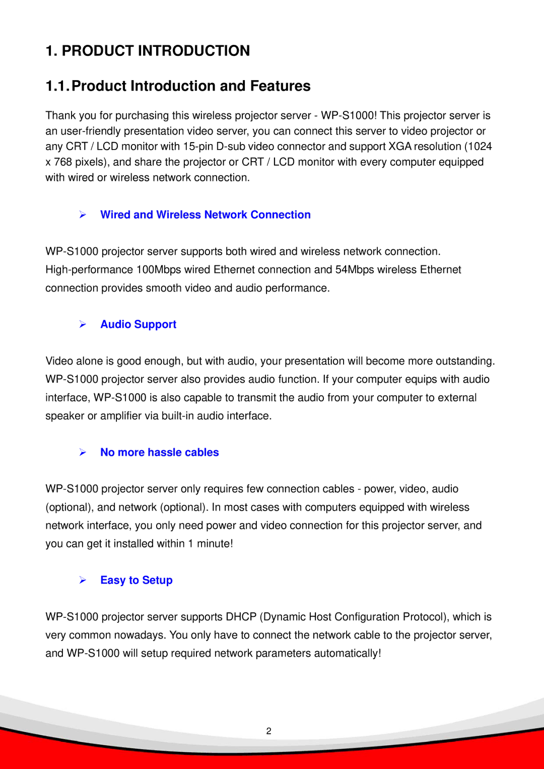 Edimax Technology WP-S1000 user manual Product Introduction and Features 