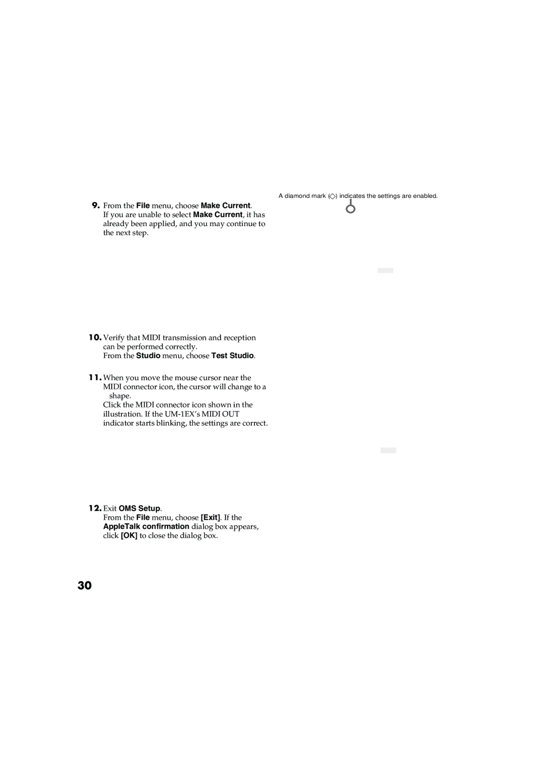 Edirol UM-1EX owner manual Exit OMS Setup 