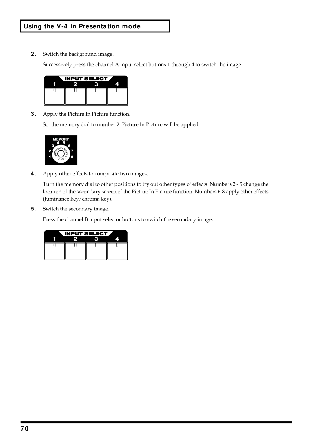 Edirol owner manual Using the V-4 in Presentation mode 