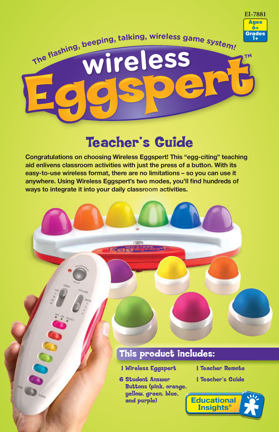 Educational Insights EI-7881 manual Teacher’s Guide 