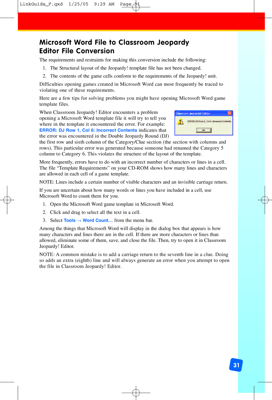 Educational Insights EI-7924G manual LinkGuideF.qxd 1/25/05 929 AM 