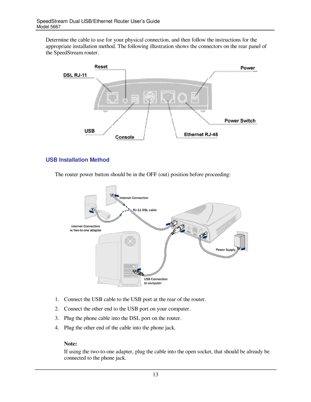 Efficient Networks 5667 manual USB Installation Method 