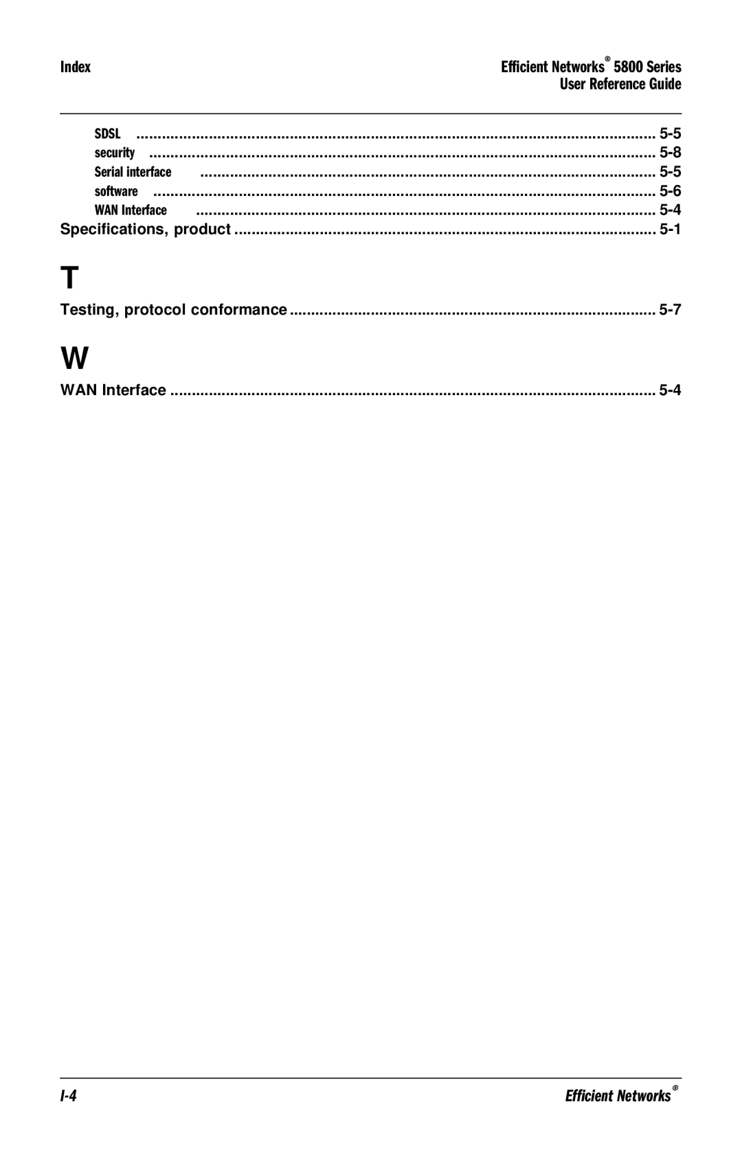 Efficient Networks 5800 manual Sdsl 