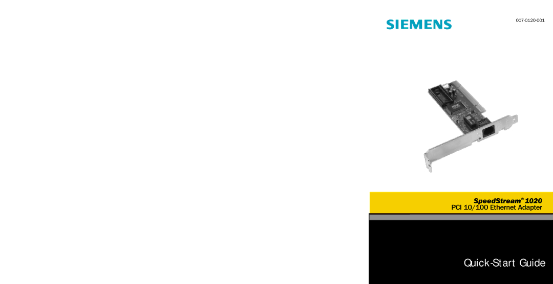 Efficient Networks PCI 10/100 quick start Quick-Start Guide 